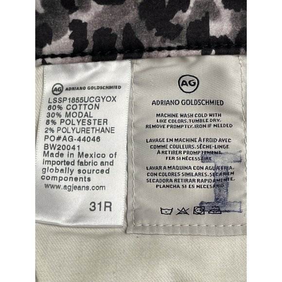 AG Adriano Goldschmied Prima Ankle Cigarette Leopard Stretch Jeans 31R $188 NWOT - Picture 11 of 14